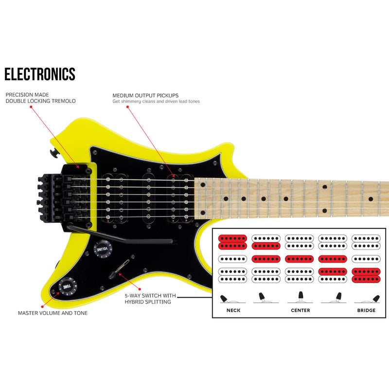 Traveler Guitar Vaibrant Standard V88S - Electric Yellow