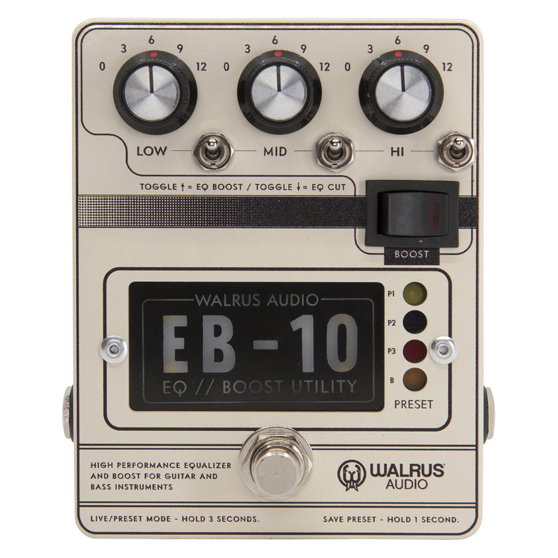 Walrus Audio EB-10 Preamp/EQ/Boost Pedal - Cream