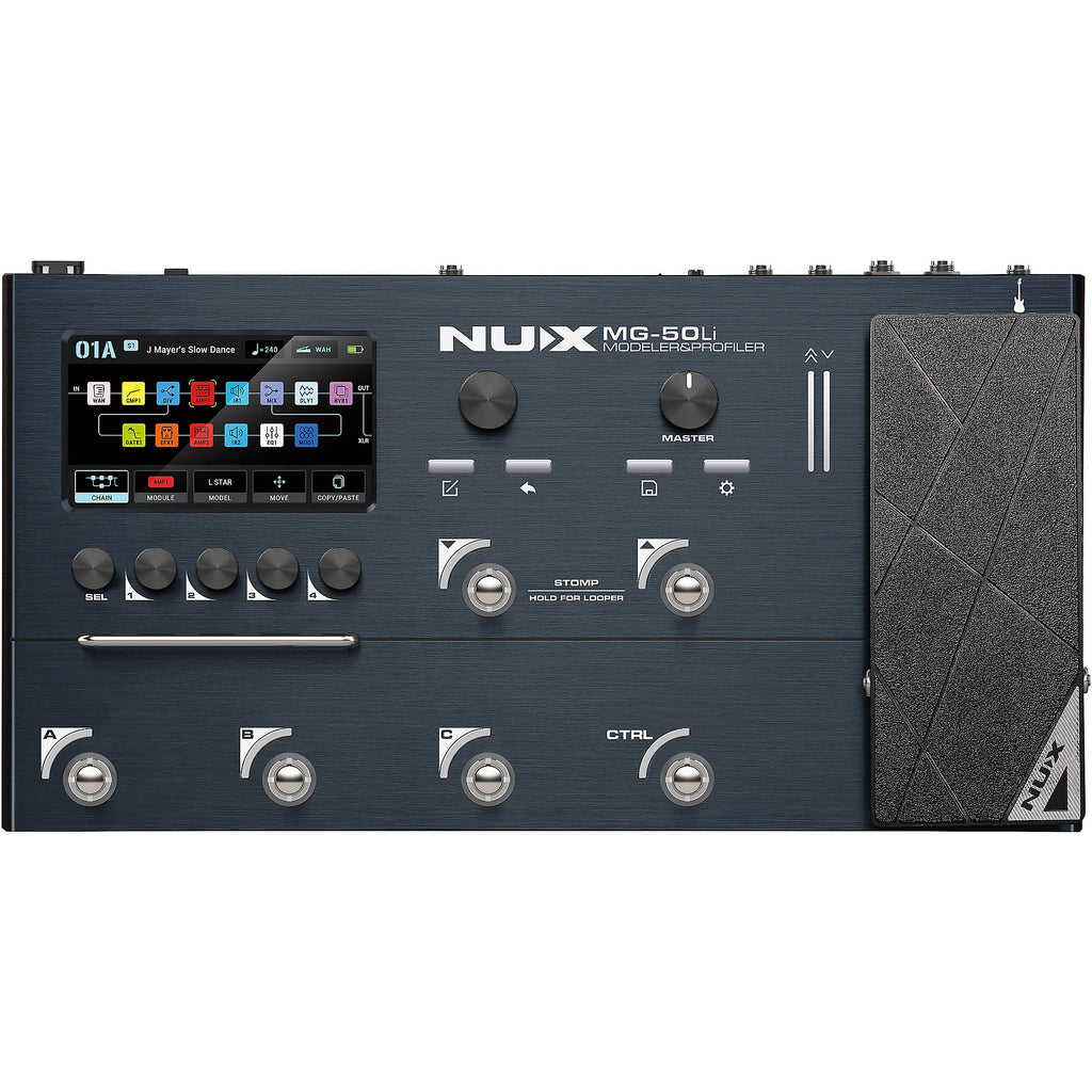 NUX MG-50Li Modeler and Profiler Multi-Effects Pedalboard - Dark Blue
