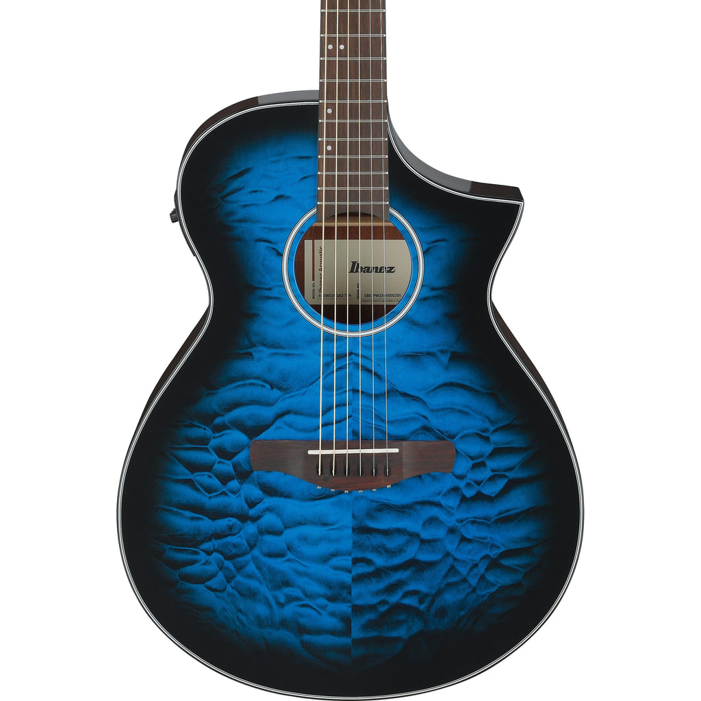 Ibanez AEWC16QA Acoustic-Electric Guitar -  Transparent Blue Sunburst