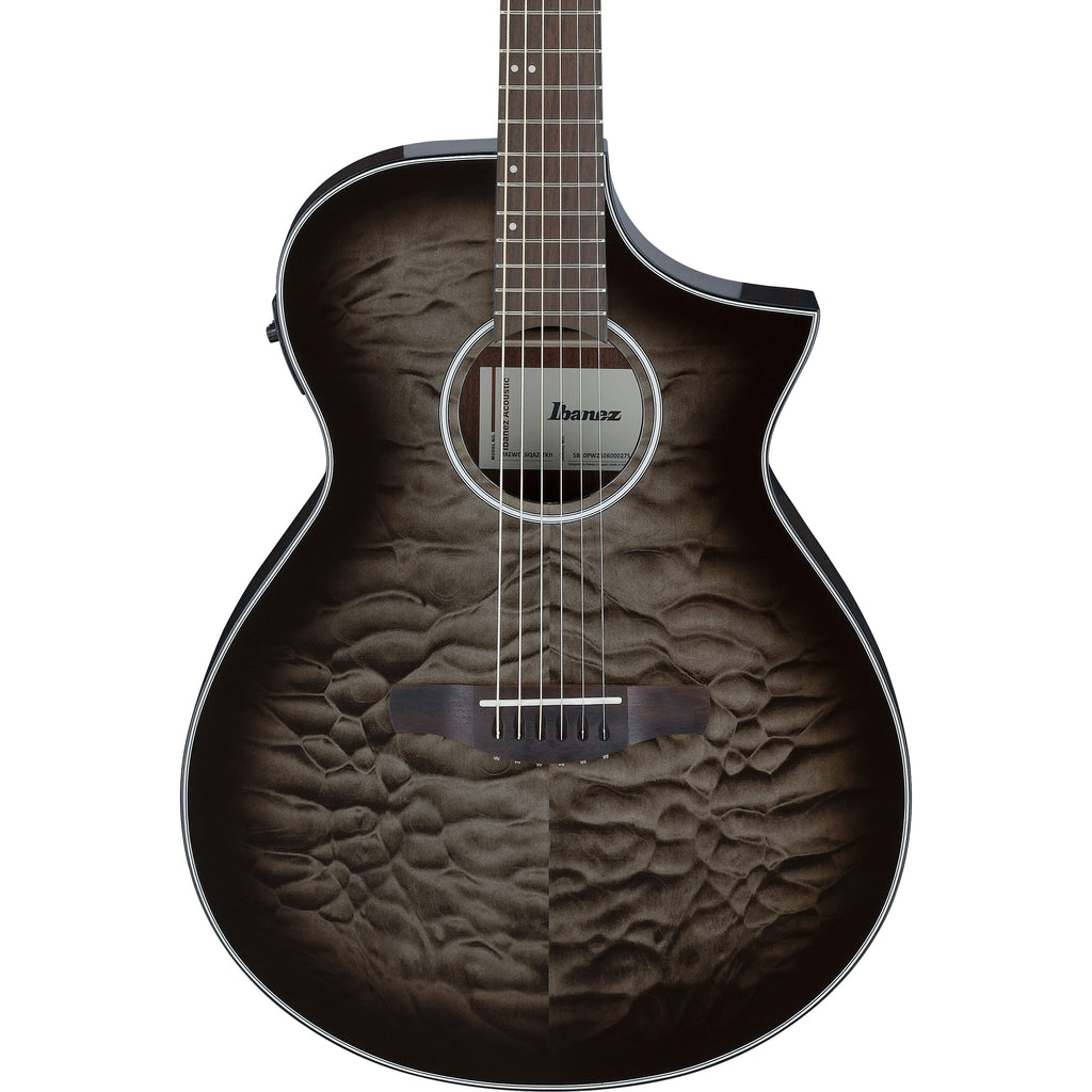 Ibanez AEWC16QA Acoustic-Electric Guitar  -  Transparent Black Sunburst