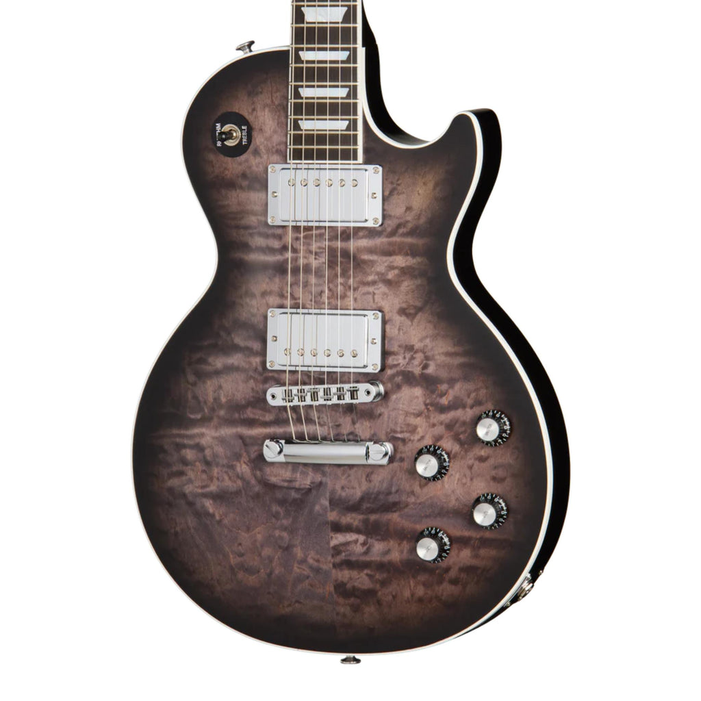Gibson Mark Morton Signature Les Paul Modern Quilt Guitar w/ Hardshell Case- Translucent Ebony Burst Satin