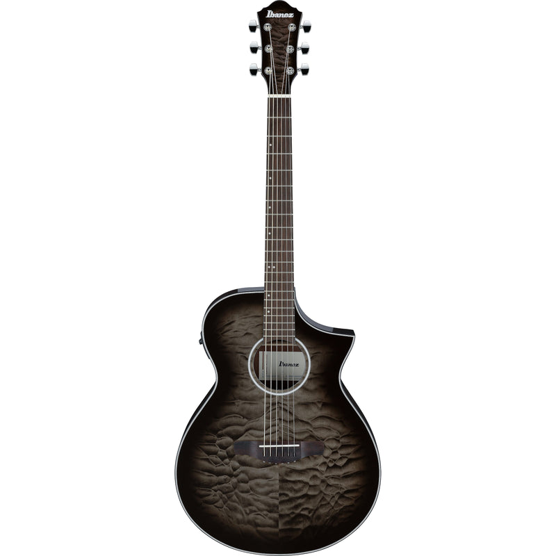 Ibanez AEWC16QA Acoustic-Electric Guitar  -  Transparent Black Sunburst