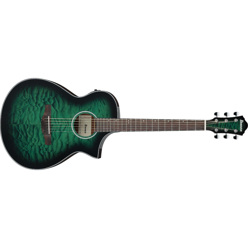 Ibanez AEWC16Q Acoustic-Electric Guitar - Trans Emerald Burst