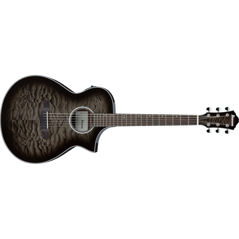 Ibanez AEWC16QA Acoustic-Electric Guitar  -  Transparent Black Sunburst