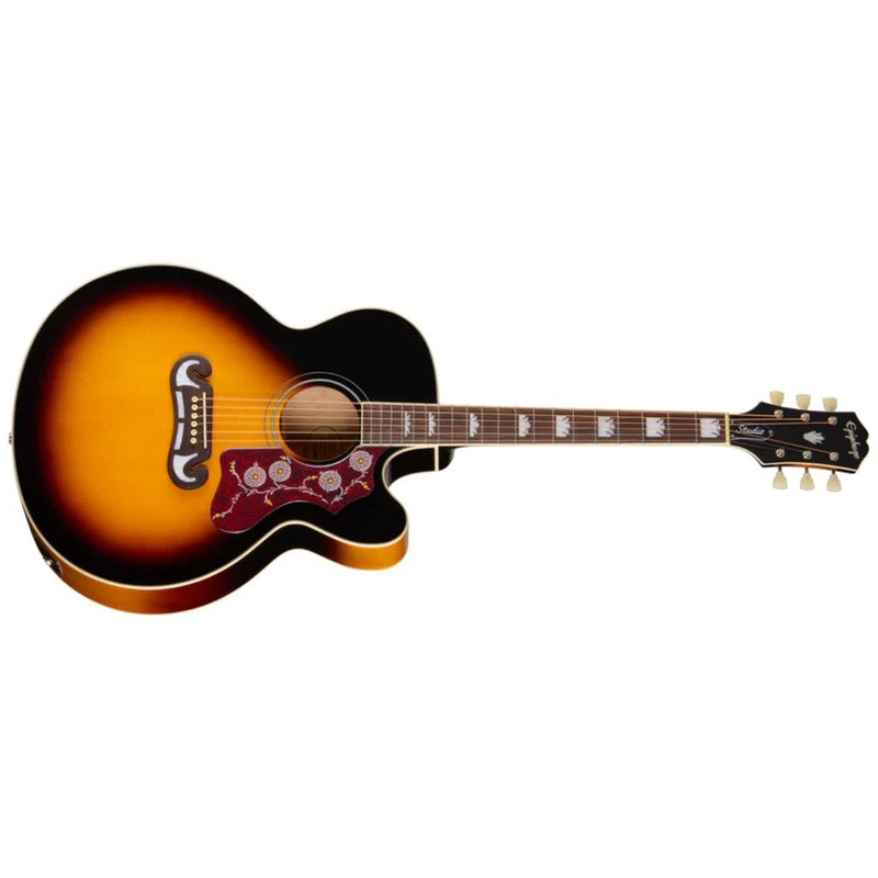 Epiphone J-200 Studio EC Acoustic-Electric Guitar w/ Gig Bag - Vintage Sunburst