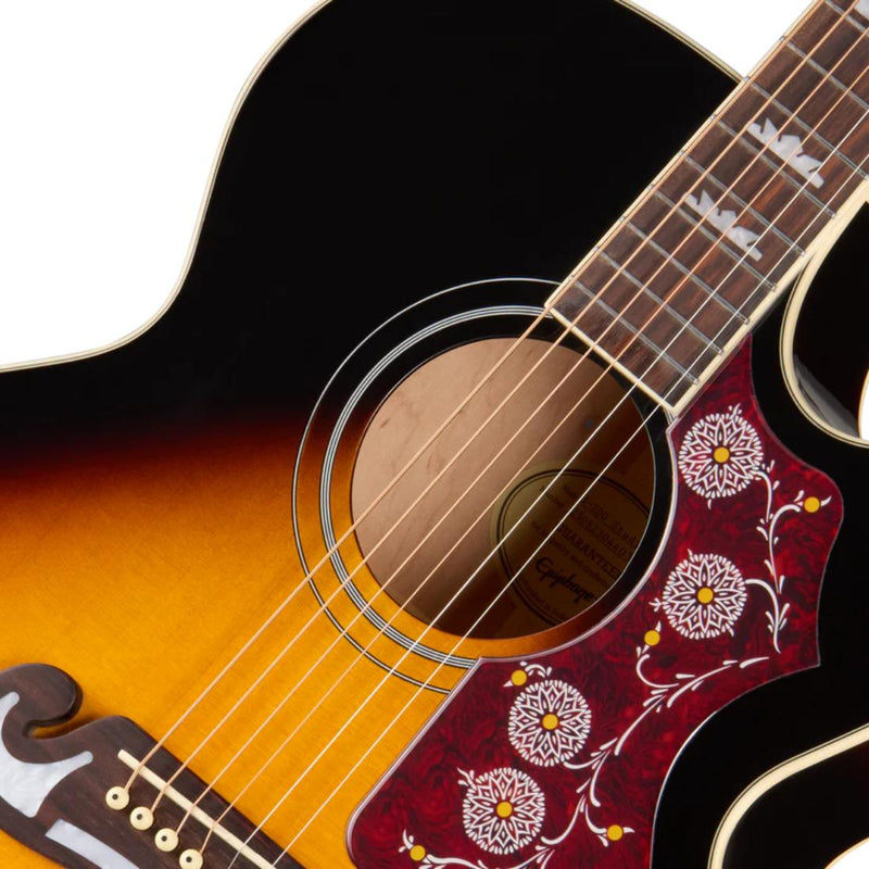 Epiphone J-200 Studio EC Acoustic-Electric Guitar w/ Gig Bag - Vintage Sunburst