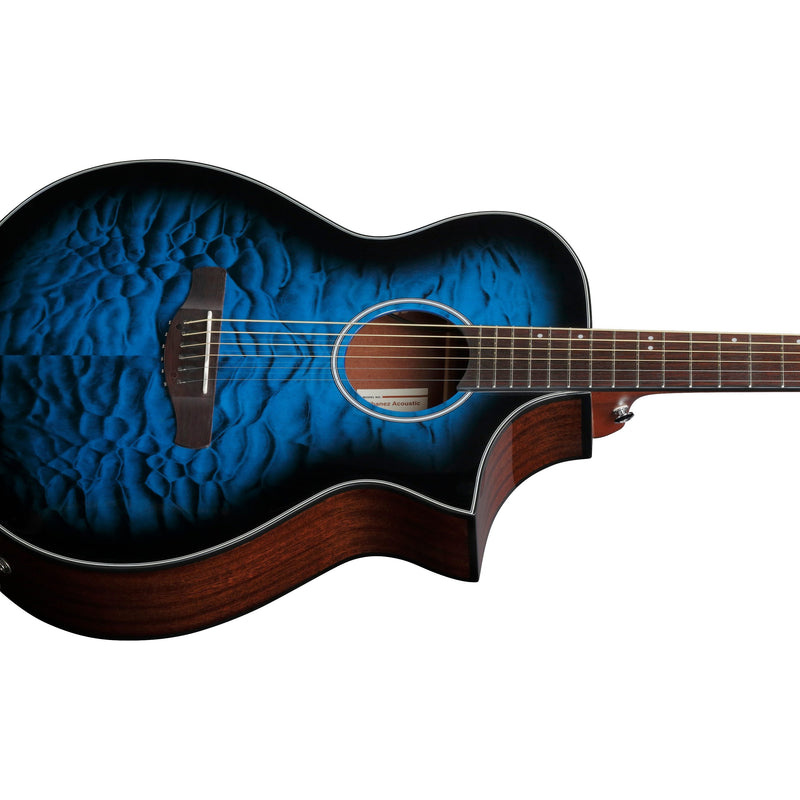 Ibanez AEWC16QA Acoustic-Electric Guitar -  Transparent Blue Sunburst
