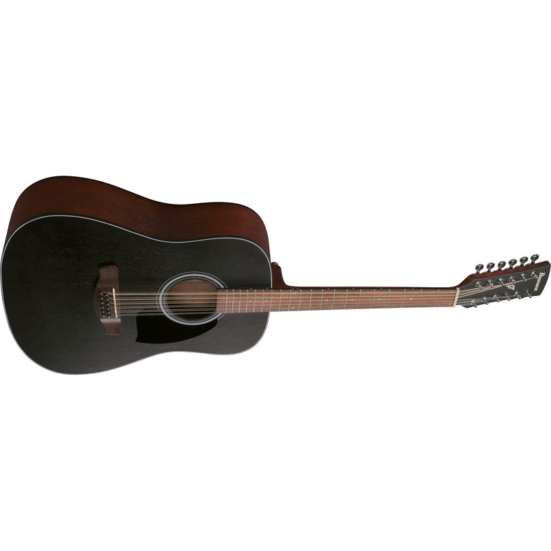 Ibanez PF5412 Acoustic 12-String Guitar - Weathered Black Open Pore Top