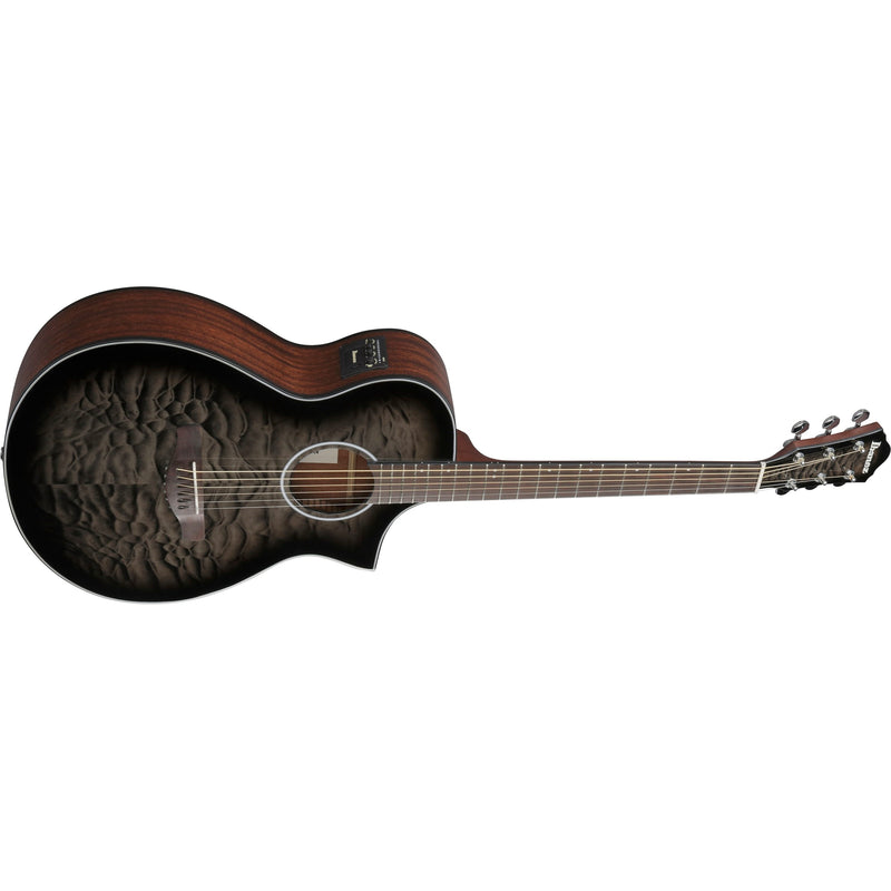 Ibanez AEWC16QA Acoustic-Electric Guitar  -  Transparent Black Sunburst