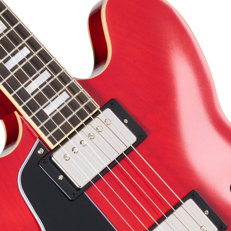 Epiphone 1962 ES-335 Reissue Left-Handed Inspired by Gibson Custom Semi-Hollow Guitar w/ Hardshell Case - Sixties Cherry