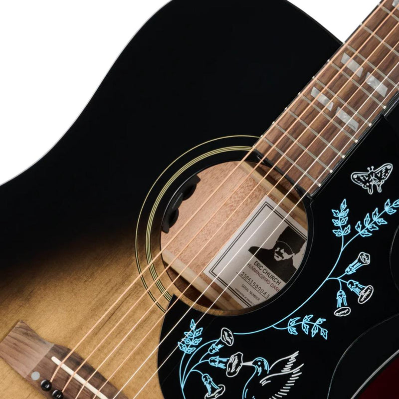 Epiphone Eric Church Signature Hummingbird Dark Studio Acoustic-Electric Guitar w/ Hardshell Case - Cobra Burst