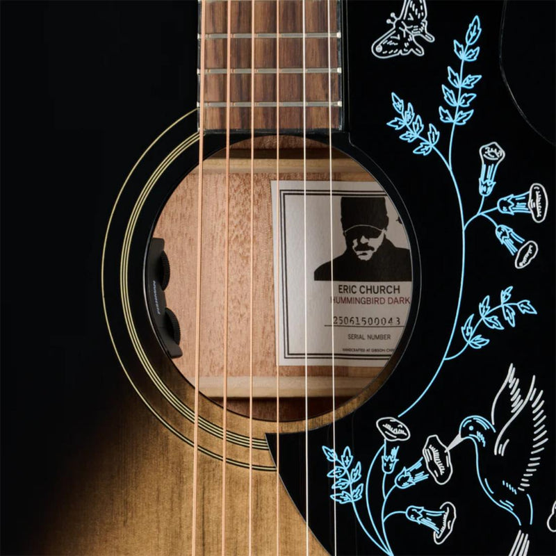 Epiphone Eric Church Signature Hummingbird Dark Studio Acoustic-Electric Guitar w/ Hardshell Case - Cobra Burst