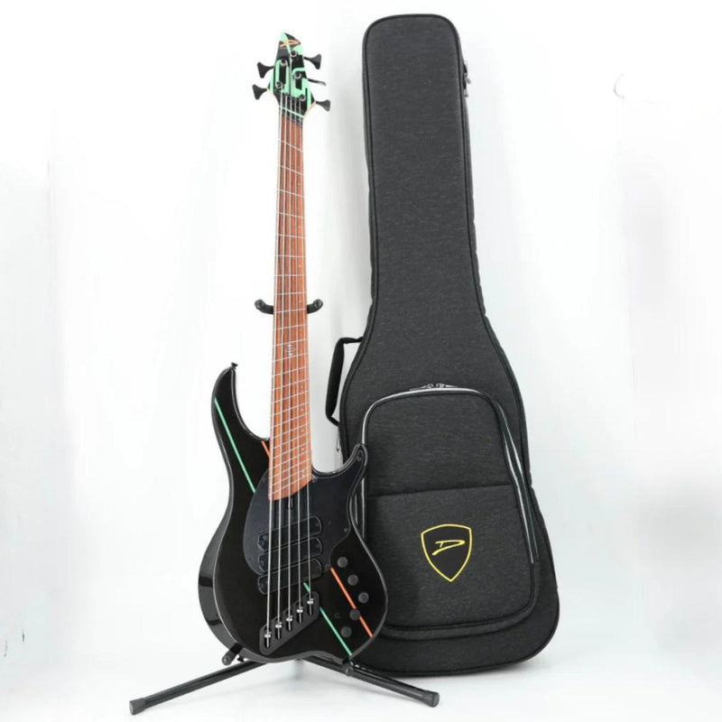 Dingwall John Taylor Signature 5 String Multi-Scale Bass w/ Padded Gig Bag - Metallic Black