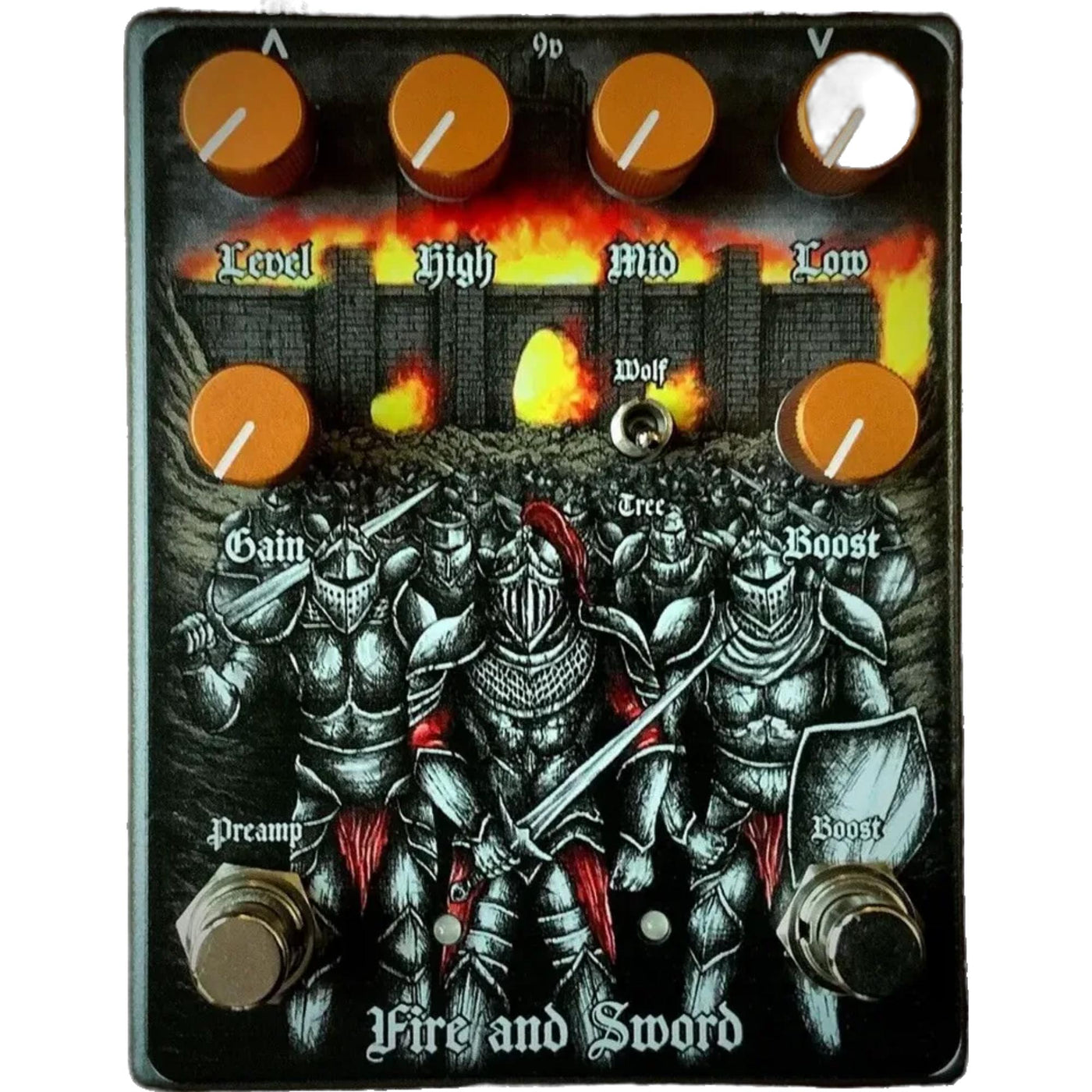 Highwind Amplification Fire & Sword Dual-Overdrive & Boost Pedal New