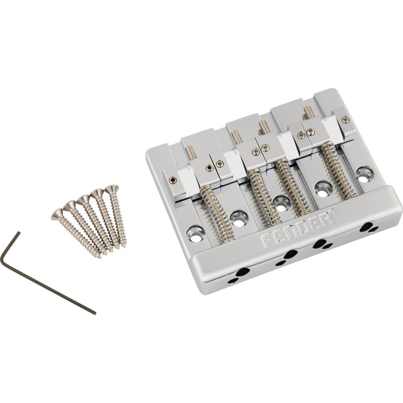 Fender HiMass 4-String Bass Bridge Assembly w/ Brass Saddles - Chrome