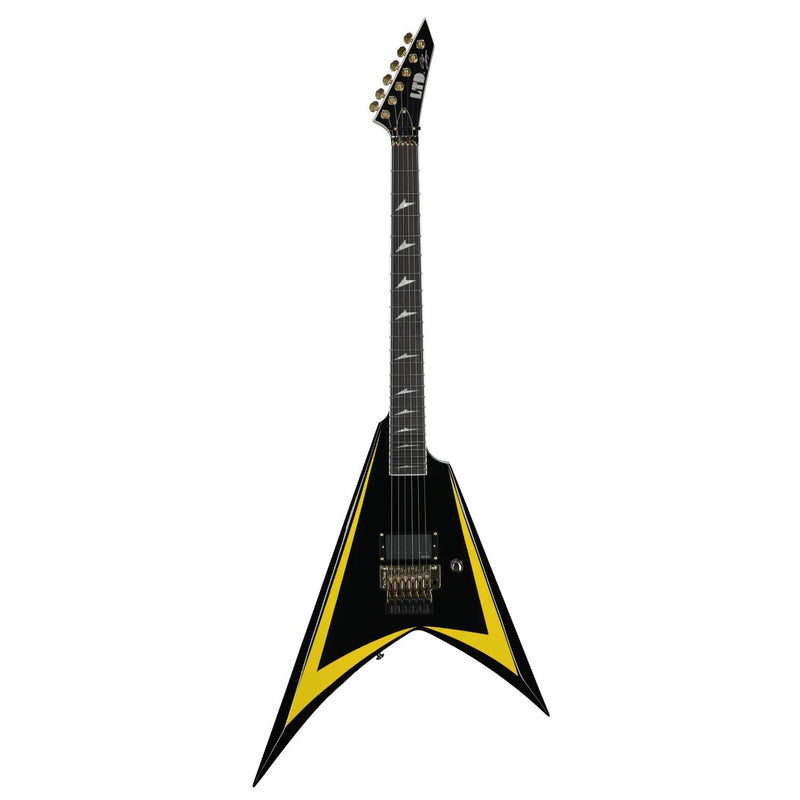 ESP LTD Alexi Laiho Signature 20th Anniversary Arrowhead Guitar w/ EMG Pickup & Hardshell Case - Black with Yellow Bevels