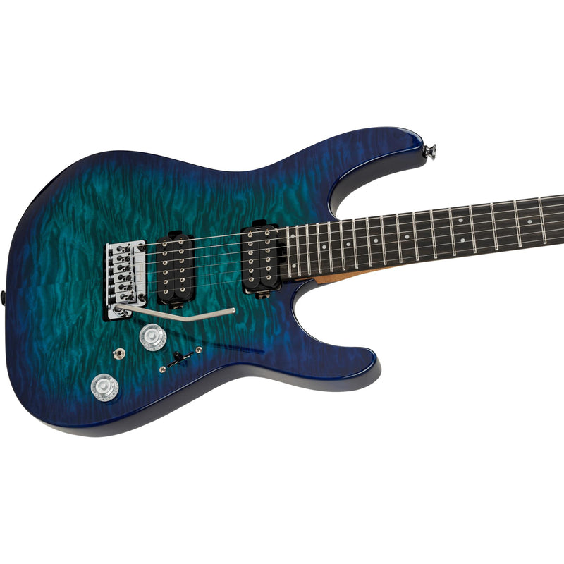 Charvel Pro-Mod Plus DK24 HH 2PT EB QM Guitar w/ Seymour Duncan Pickups & Gig Bag - Chlorine Burst
