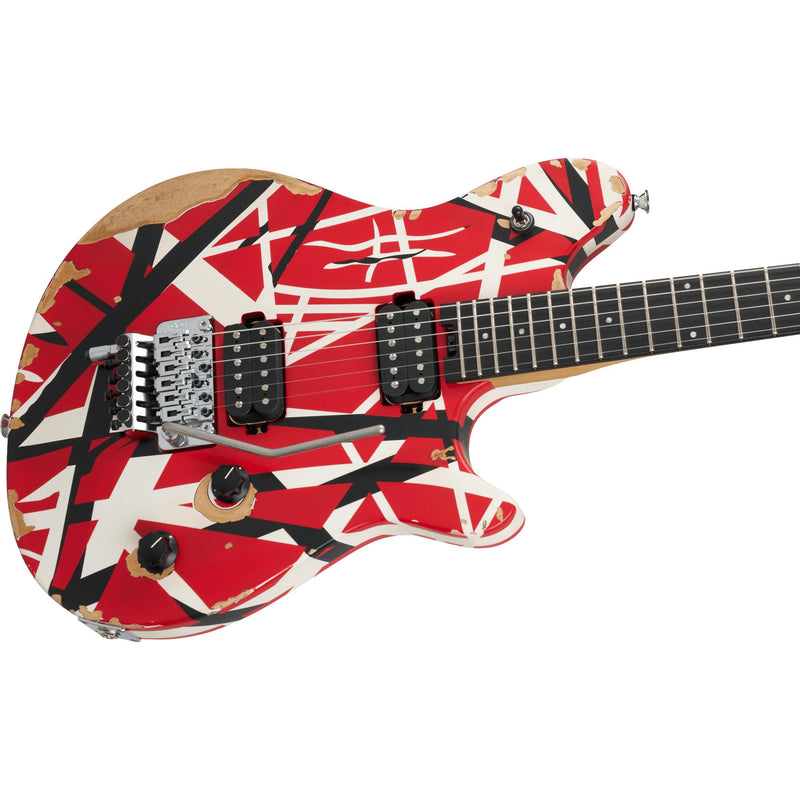 EVH Limited Edition Wolfgang Special Striped Series Guitar w/ Gig Bag - Red Black and White Aged