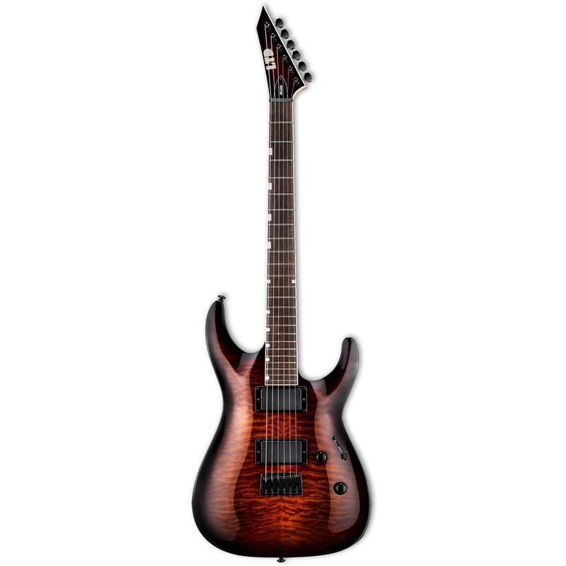 ESP LTD MH-200HT/QM Guitar - Dark Brown Sunburst