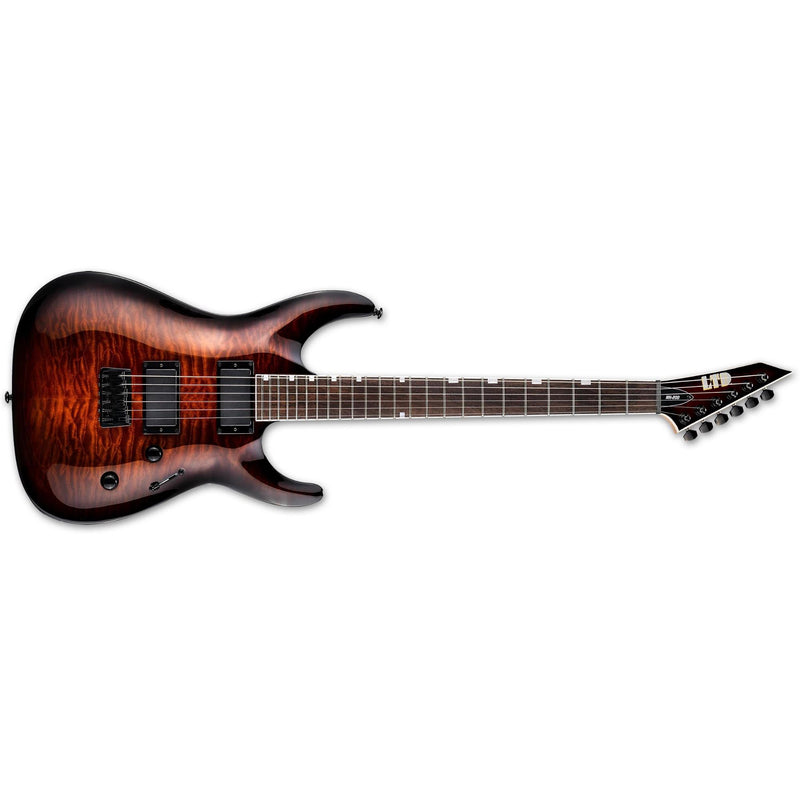 ESP LTD MH-200HT/QM Guitar - Dark Brown Sunburst