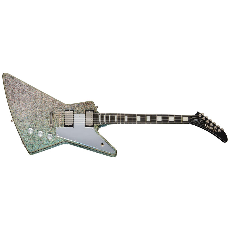 Epiphone Lzzy Hale Explorer Custom Guitar w/ Hardshell Case - Black Diamond Holographic Sparkle