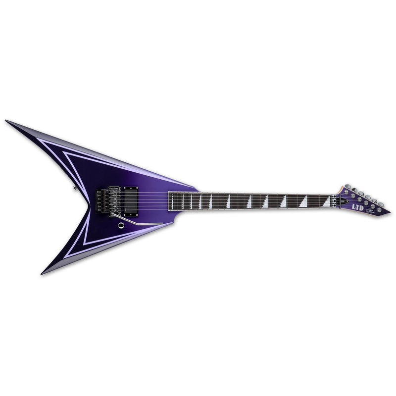 ESP LTD Alexi Laiho Hexed Sawtooth Guitar w/ EMG Passive Pickup & Form Fit Case - Purple Fade w/ Pinstripes