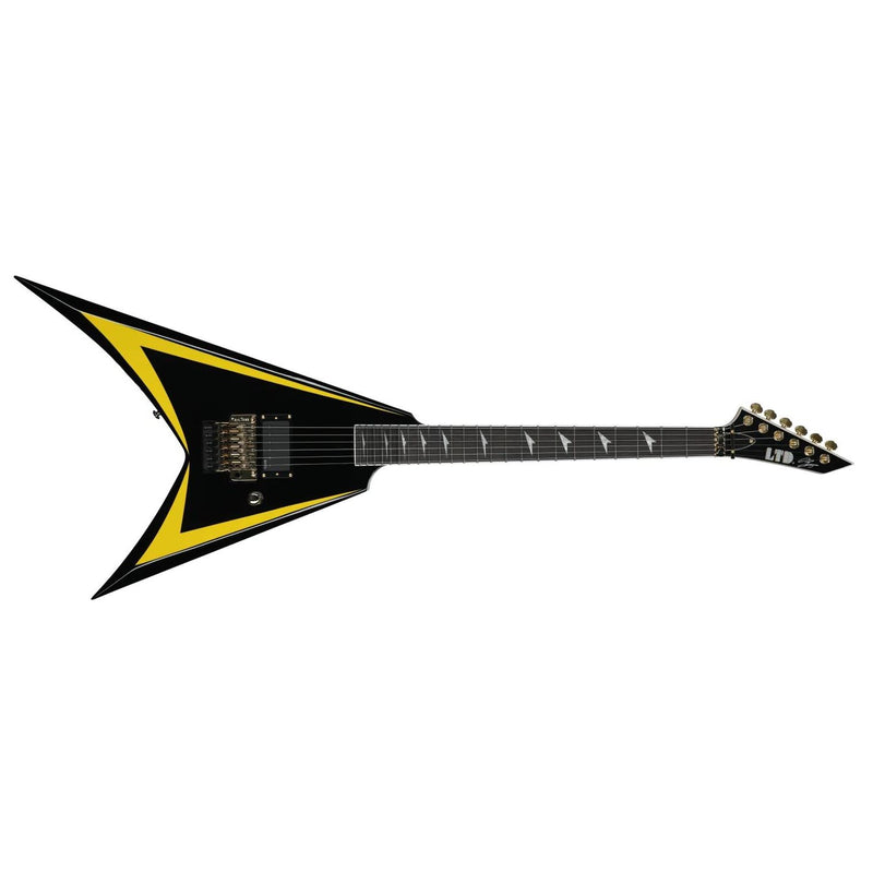 ESP LTD Alexi Laiho Signature 20th Anniversary Arrowhead Guitar w/ EMG Pickup & Hardshell Case - Black with Yellow Bevels