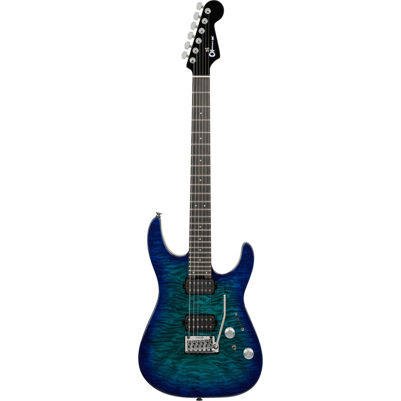 Charvel Pro-Mod Plus DK24 HH 2PT EB QM Guitar w/ Seymour Duncan Pickups & Gig Bag - Chlorine Burst