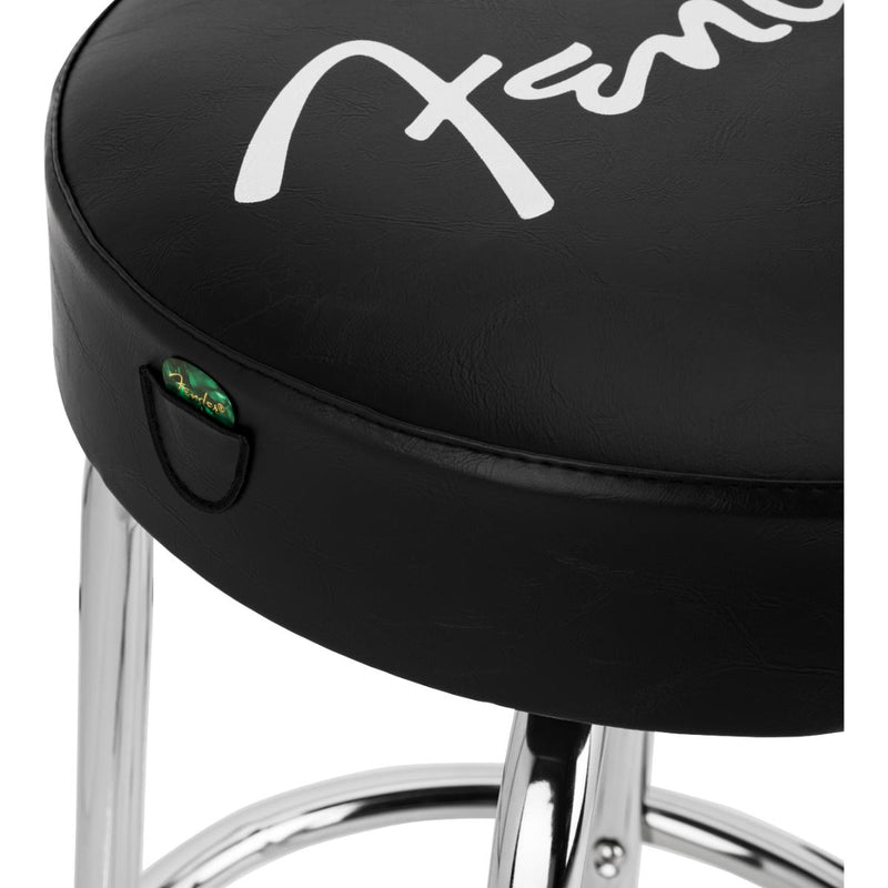 Fender Spaghetti Logo Pick Pouch Barstool - Black/Chrome - 30in