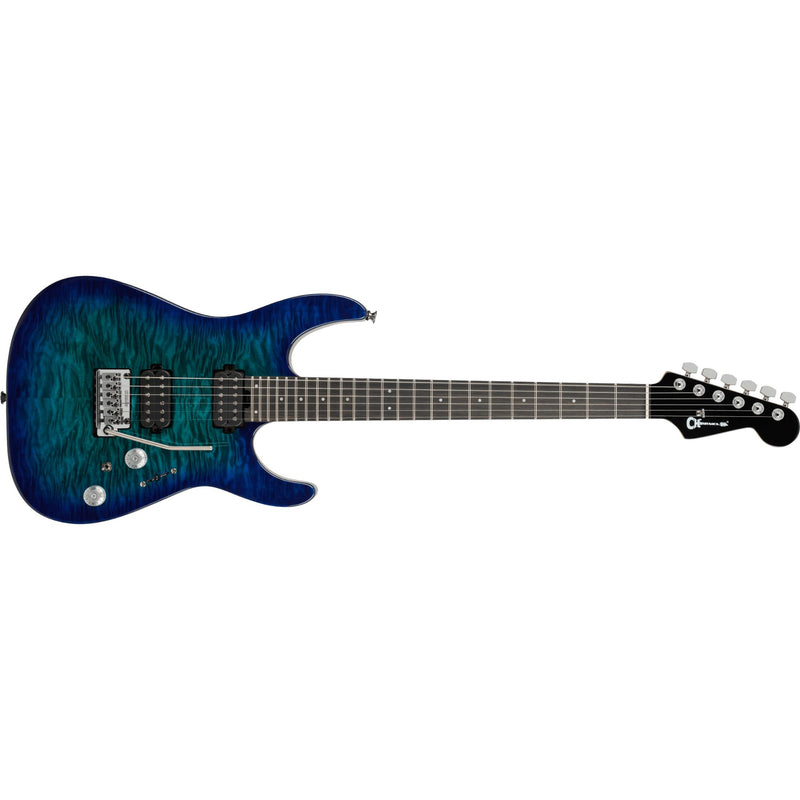 Charvel Pro-Mod Plus DK24 HH 2PT EB QM Guitar w/ Seymour Duncan Pickups & Gig Bag - Chlorine Burst