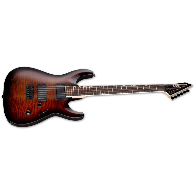 ESP LTD MH-200HT/QM Guitar - Dark Brown Sunburst