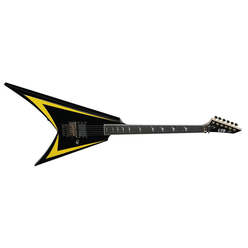 ESP LTD Alexi Laiho Signature 20th Anniversary Arrowhead Guitar w/ EMG Pickup & Hardshell Case - Black with Yellow Bevels