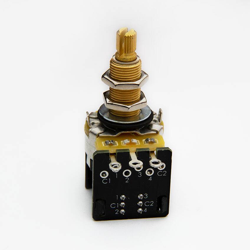 Bare Knuckle Custom 550K Push/Pull Long Shaft Potentiometer - Fast "A" 10% Audio Taper