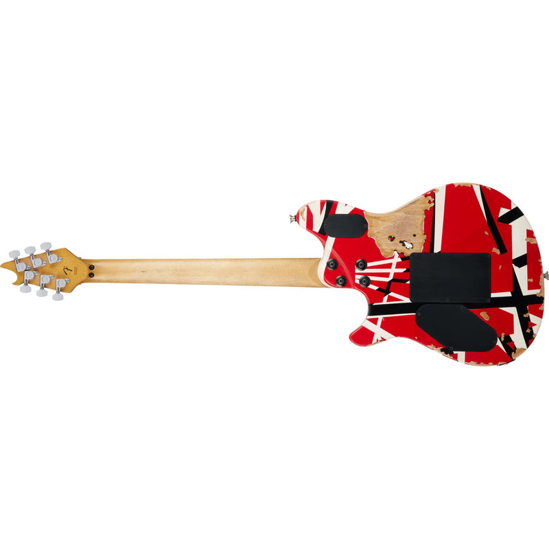 EVH Limited Edition Wolfgang Special Striped Series Guitar w/ Gig Bag - Red Black and White Aged
