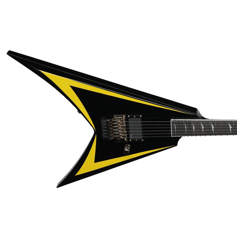 ESP LTD Alexi Laiho Signature 20th Anniversary Arrowhead Guitar w/ EMG Pickup & Hardshell Case - Black with Yellow Bevels