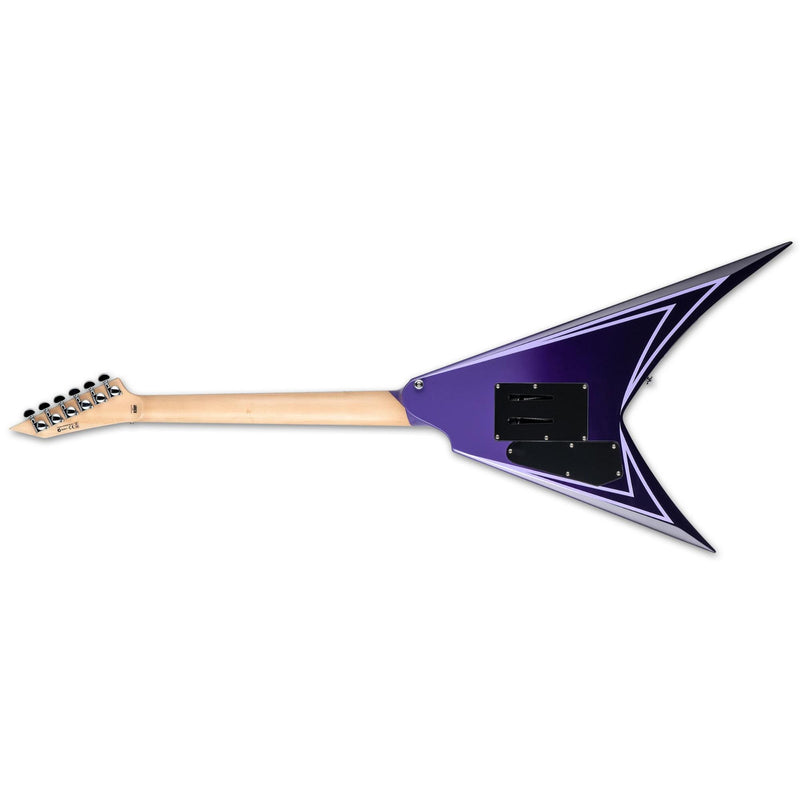 ESP LTD Alexi Laiho Hexed Sawtooth Guitar w/ EMG Passive Pickup & Form Fit Case - Purple Fade w/ Pinstripes