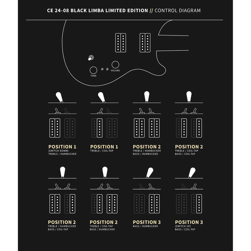 Paul Reed Smith Limited Edition CE 24-08 Black Limba - Natural