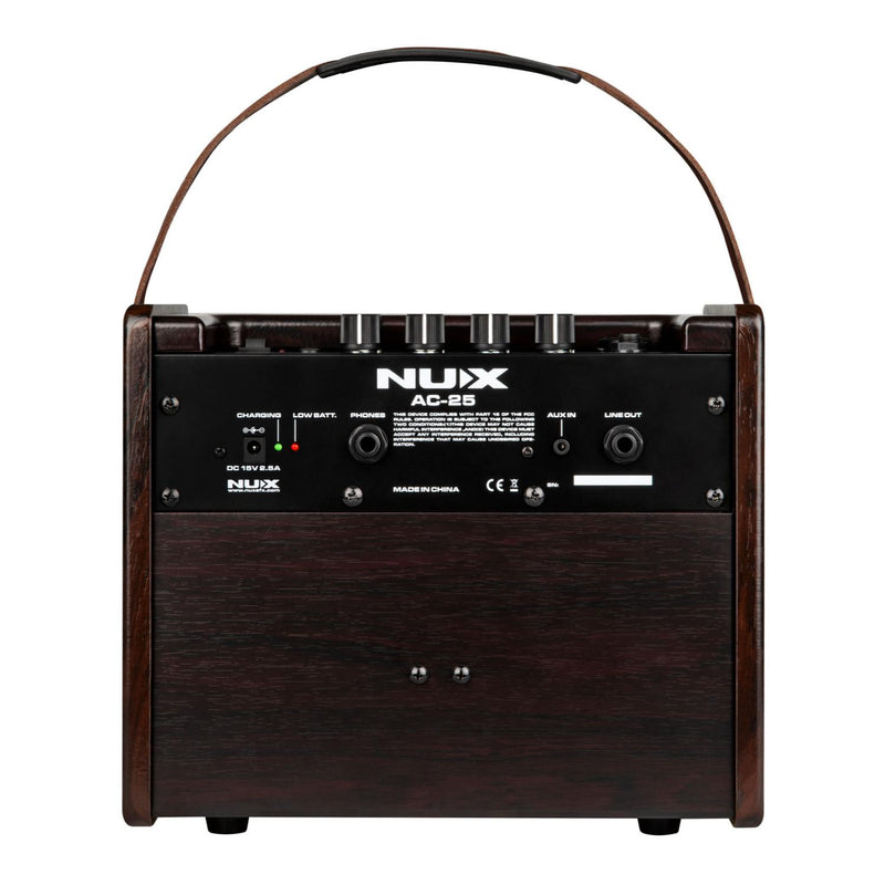 NUX AC-25 Stageman 25 Watt 1 x 6.5" 2 Channel Rechargable Modeling Acoustic Amp w/ Bluetooth