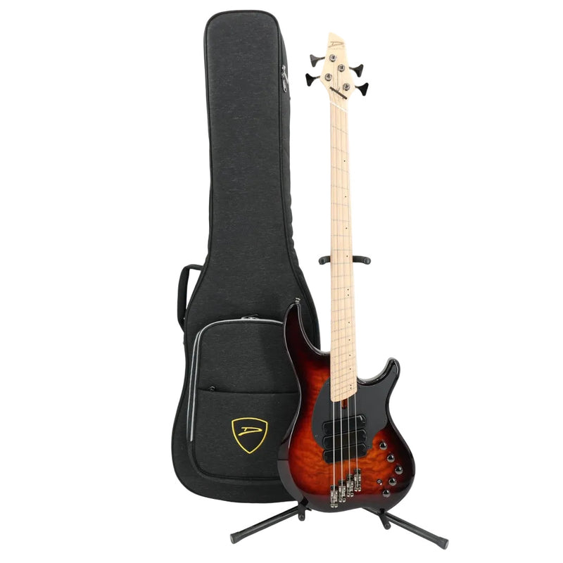 Dingwall Combustion 3X 4-String Multi-Scale Bass - 3-Pickup Quilt Top Vintageburst w/Maple Fretboard