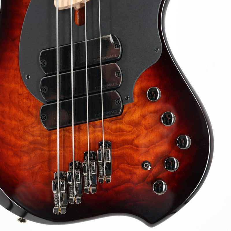 Dingwall Combustion 3X 4-String Multi-Scale Bass - 3-Pickup Quilt Top Vintageburst w/Maple Fretboard