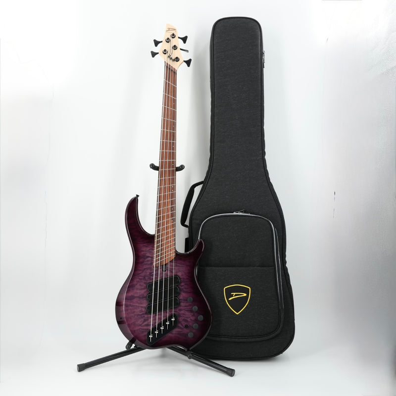 Dingwall Combustion 3X 5-String Multi-Scale Bass - 3-Pickup Quilt Top Ultra Violet w/Pau Ferro Fretboard