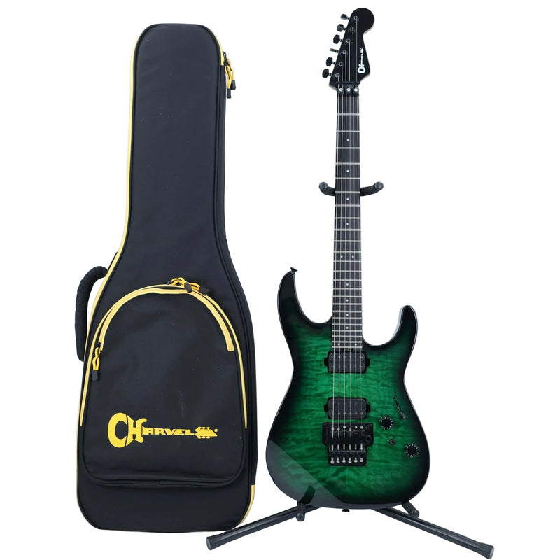 Charvel Pro-Mod Plus Dinky DK24 HH FR QM EB – Cloaked Emerald Green Quilt Maple