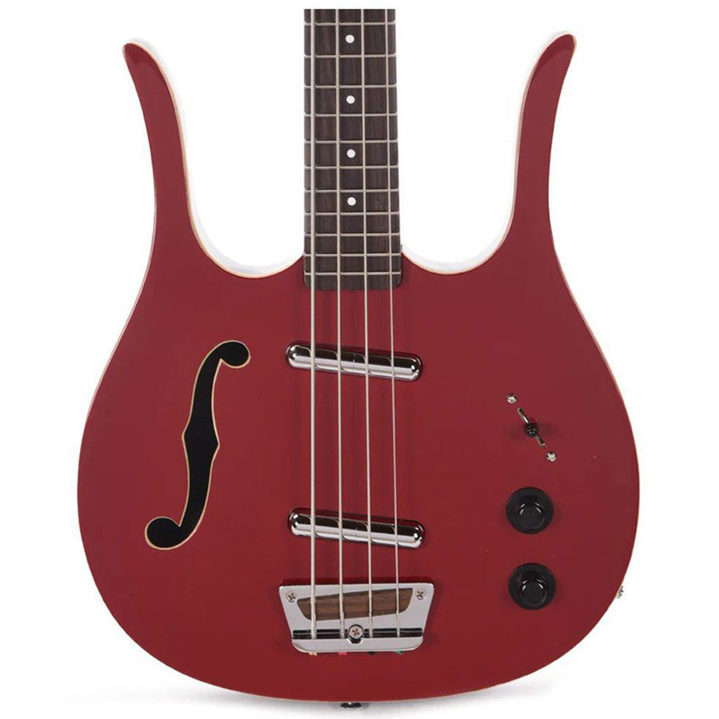 Danelectro 58 Longhorn Semi-Hollowbody Short Scale 4-String Bass - Red Hot