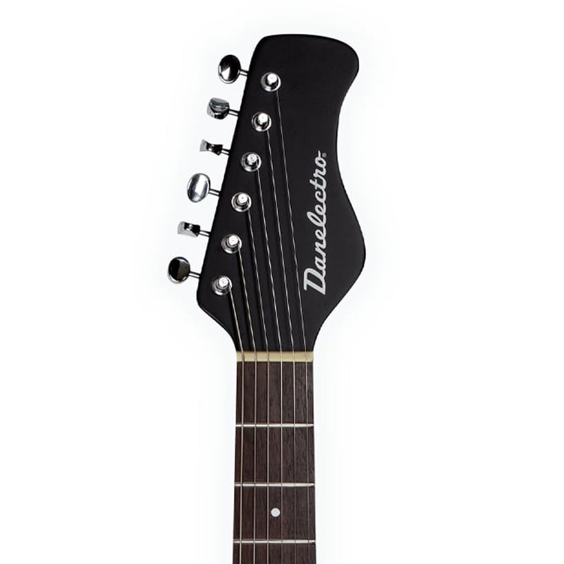 Danelectro Coral Sitar Reissue Guitar with Hardshell Case Bundle - Black Crackle