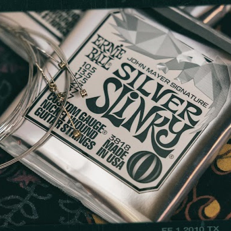 Ernie Ball John Mayer Silver Slinky Electric Guitar Strings 10.5-47 Gauge