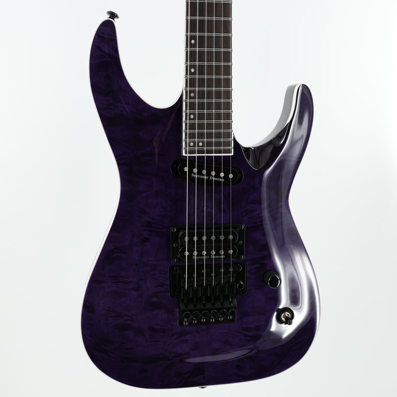 ESP LTD Andy LaRocque ALR-II Signature Guitar w/ Seymour Duncan Pickups & Hardshell Case - See-Thru Purple