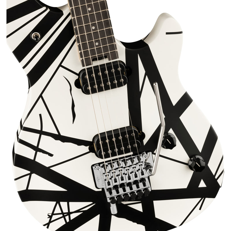 EVH Wolfgang Special Striped Series Guitar w/ Ebony Fingerboard and Gig Bag - Black and White