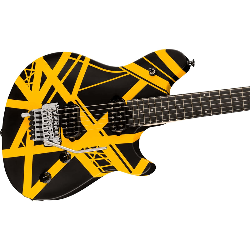 EVH Wolfgang Special Striped Series Guitar w/ Ebony Fingerboard and Gig Bag - Black and Yellow