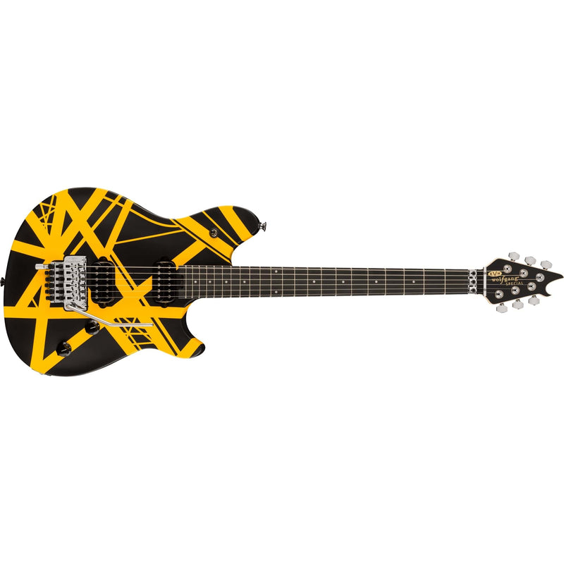 EVH Wolfgang Special Striped Series Guitar w/ Ebony Fingerboard and Gig Bag - Black and Yellow